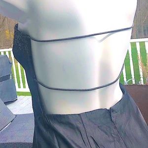 Shelli Segal Laundry silver grey backless strapless gown Cruise Prom Wedding 4